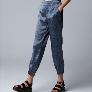 Vera Wang Denim Wash Satin Jogger pants